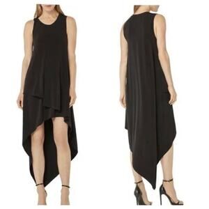 BCBGMAXAZRIA High Low Knit Tank Dress Sz M NWT Black Asymmetrical Hem Chic